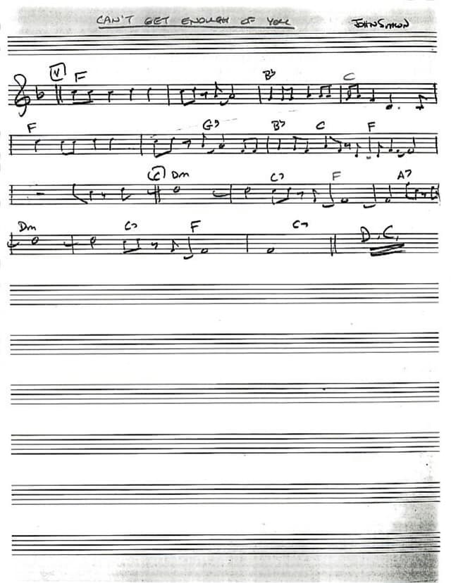 Lead sheet for Can't Get Enough of You