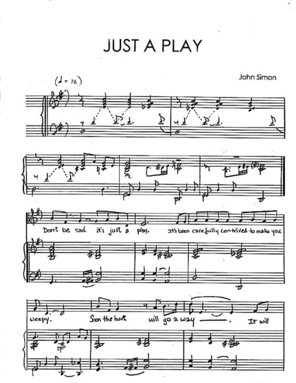 Lead sheet for Just a Play