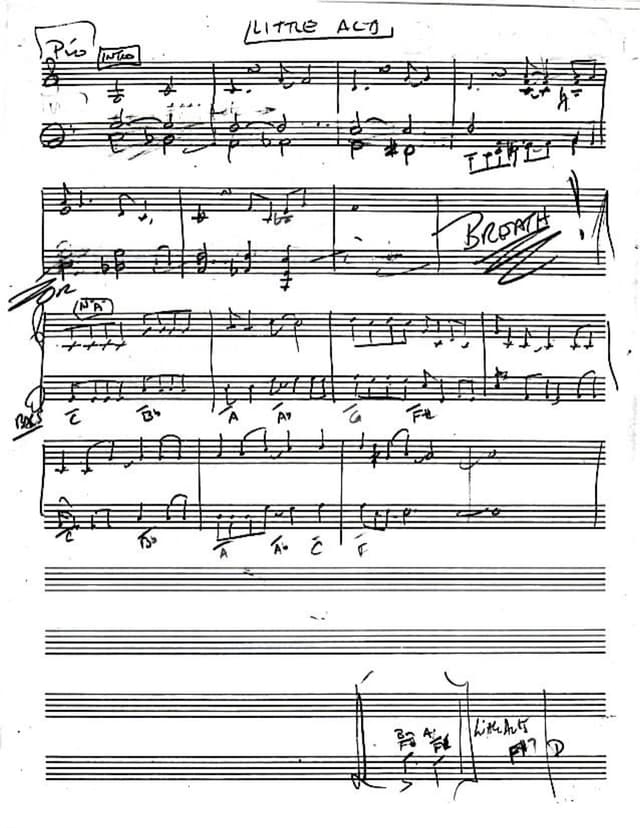 Lead sheet for Little Acts of Faith