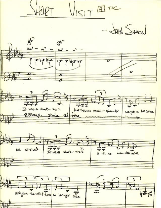 Lead sheet for Short Visit