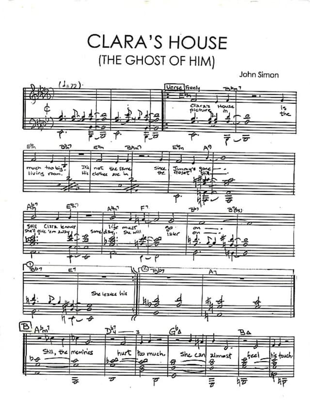 Lead sheet for The Ghost of Him