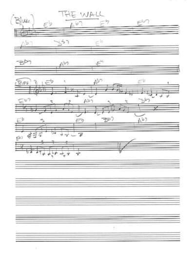 Lead sheet for The Wall